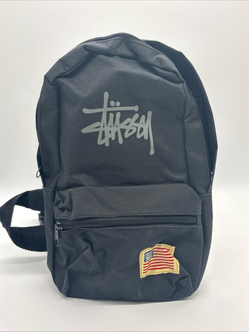 Stussy Black Crossbody Bag Silver Logo